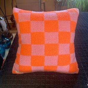 Chelsea & Theodore Vibrant Orange and Pink Sequined Down Filled Pillow